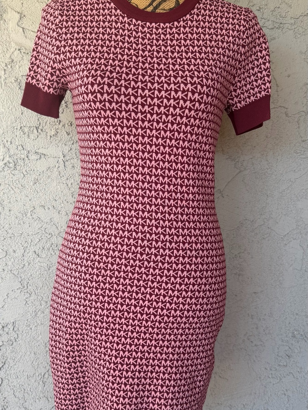 Michael Kors Rose Pink Logo Knit Sheath Tunic